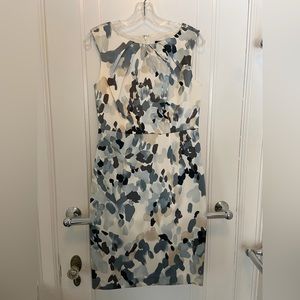 Ann Taylor sleeveless patterned silk dress size 4